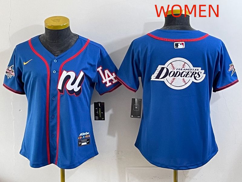 Women 2025 Los Angeles Dodgers Blank Blue All star Nike MLB Jersey style 09->women mlb jersey->Women Jersey
